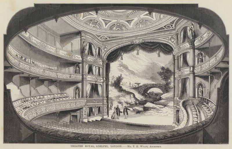 Theatre Royal, Adelphi, London (gravyr) av English School