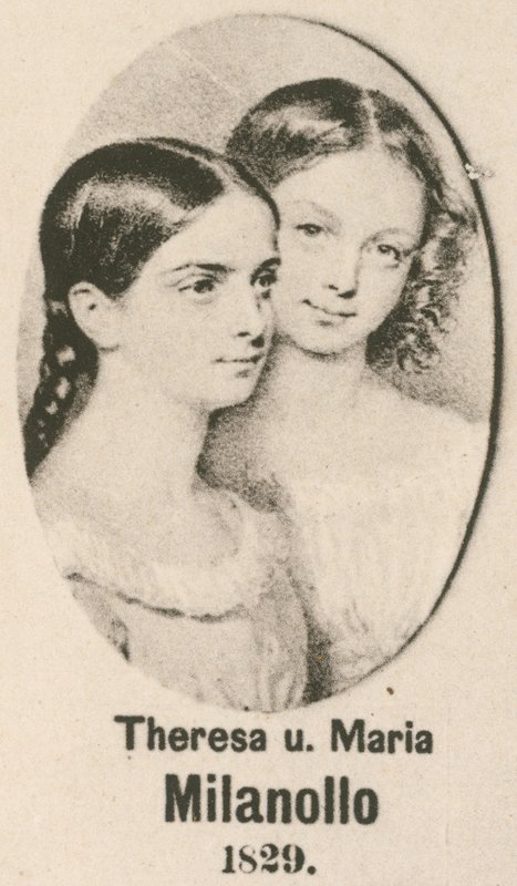 Theresa och Maria Milanollo (gravyr) av English School