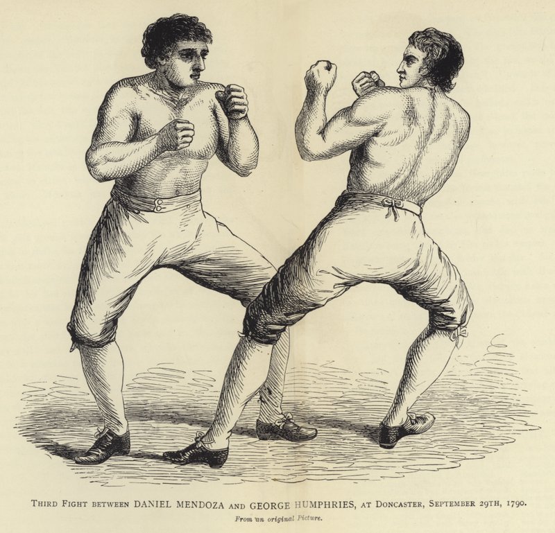 Tredje slagsmålet mellan Daniel Mendoza och George Humphries, vid Doncaster, 29 september 1790, från en originalbild av English School