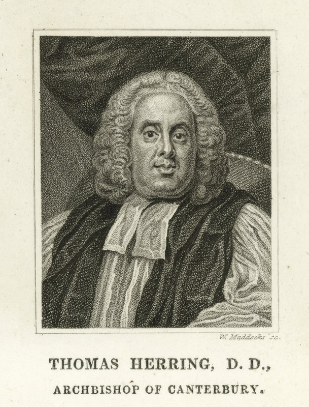 Thomas Herring, ärkebiskop av Canterbury (gravyr) av English School