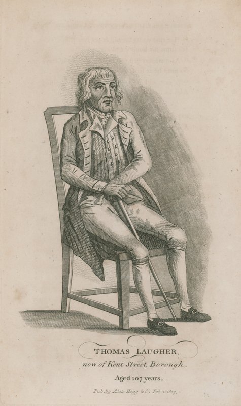 Thomas Laugher, nu från Kent Street Borough, London, 107 år gammal av English School