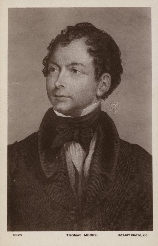 Thomas Moore (1779-1852), irländsk poet, sångare och underhållare (litografi) av English School