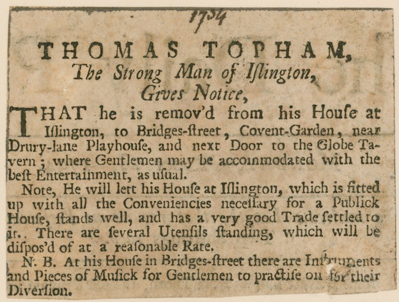 Thomas Topham, den starka mannen i Islington av English School