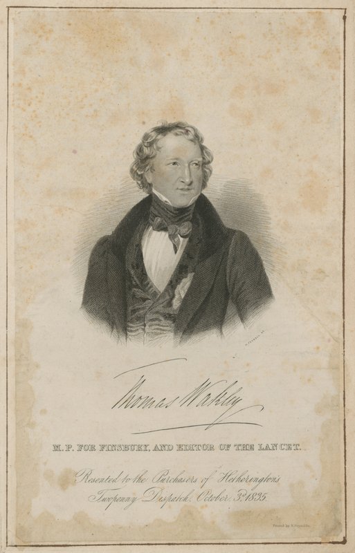 Thomas Wakley, MP för Finsbury och grundare av The Lancet av English School
