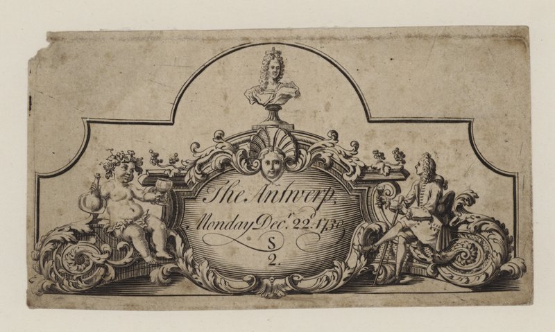 Biljett till Antwerpen den 22 december 1730 av English School