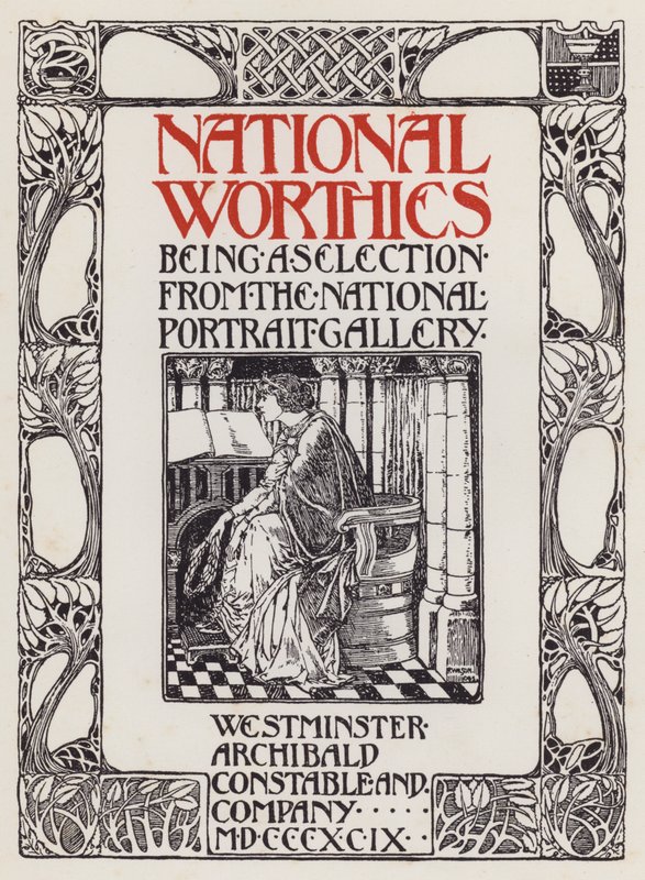 Titelsidesillustration för National Worthies är ett urval från National Portrait Gallery av English School