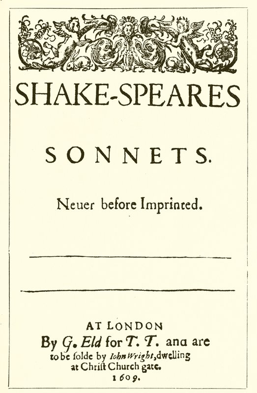Titelsida till Shakespeares sonetter, 1609 av English School