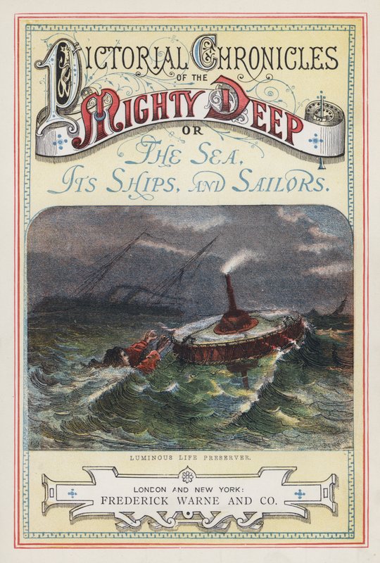Titelsida för Pictorial Chronicles of the Mighty Deep (färgad gravyr) av English School