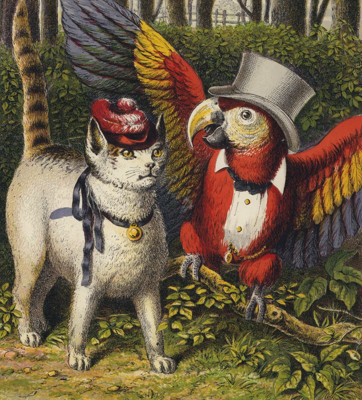 Tittums och Fido (färg litho) av English School