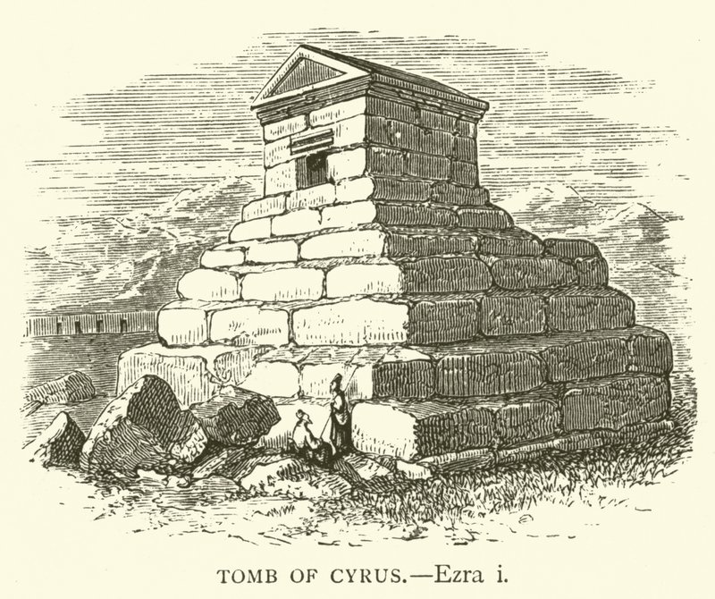 Cyrus grav, Ezra, i (gravyr) av English School