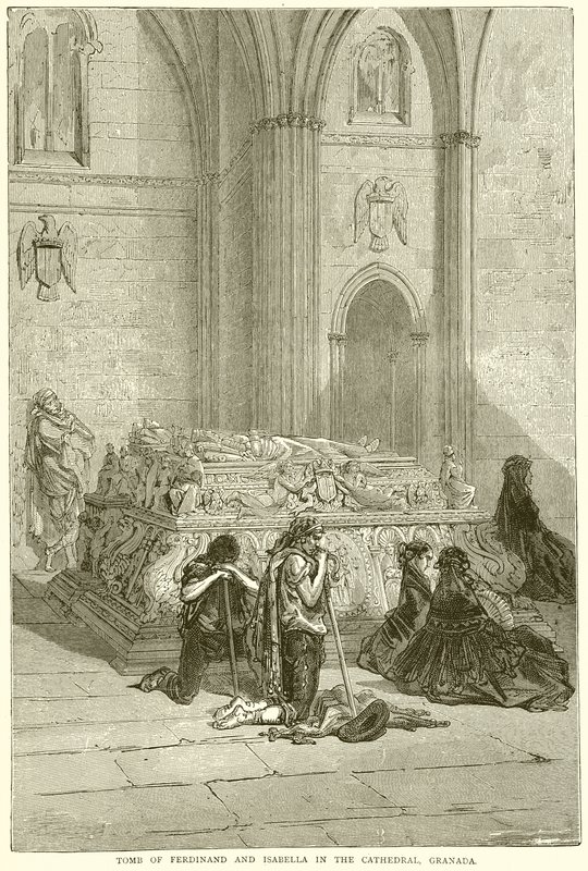 Ferdinands och Isabellas grav i katedralen, Granada av English School