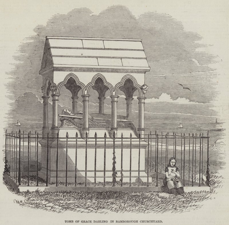 Grace Darlings grav i Bamborough Churchyard (gravyr) av English School