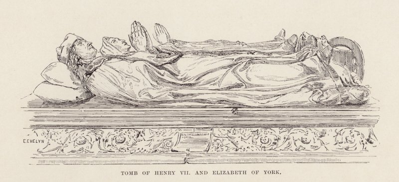 Henrik VII:s och Elisabet av Yorks grav (litografi) av English School