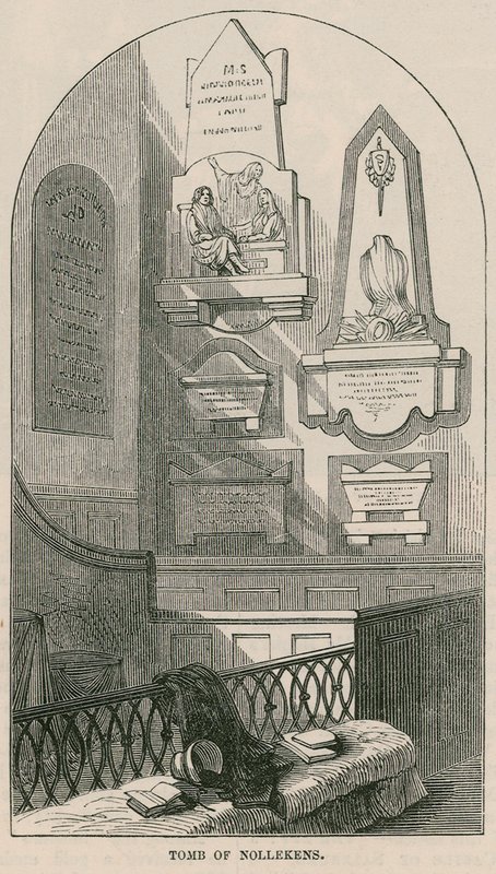 Tomb av konstnären Joseph Nollekens, Paddington Church, London av English School