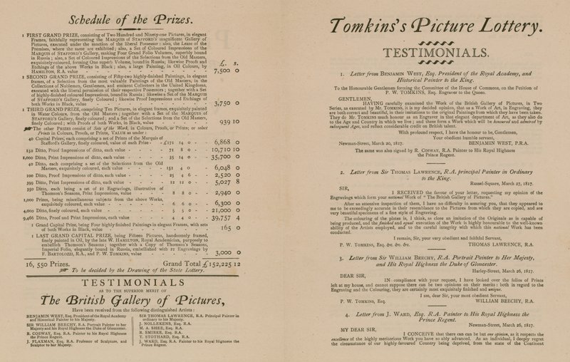 Tomkinss Picture Lottery från British Gallery of Pictures av English School