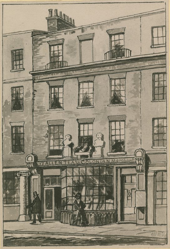 Toms Coffee House, 17 Russell Street, Covent Garden (wc på papper) av English School