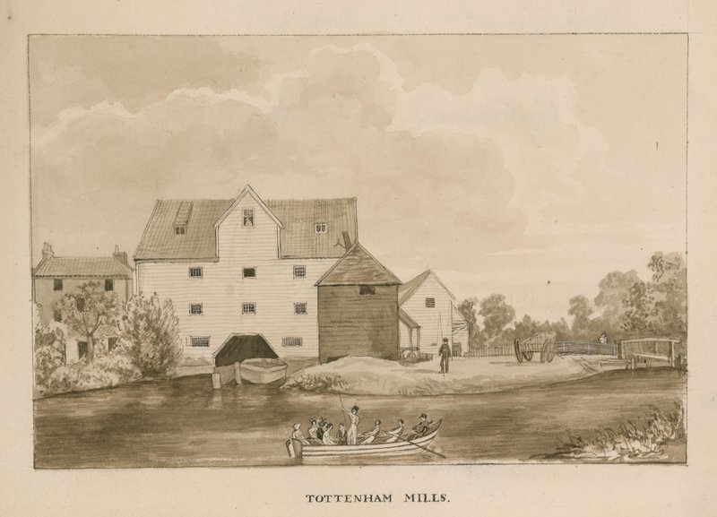 Tottenham Mills, London (wc på papper) av English School