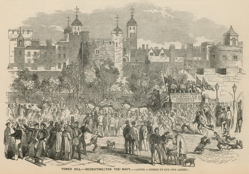 Tower Hill, London: rekrytering till marinen av English School
