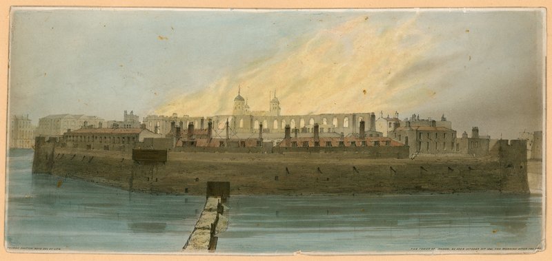 Tower of London Fire, 1841 av English School