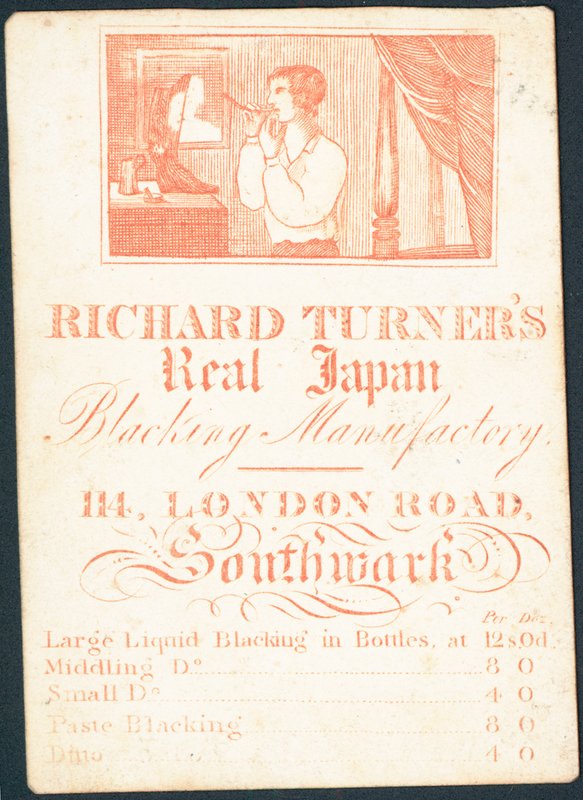 Handelskort, Richard Turners Real Japan Blacking Manufactory av English School