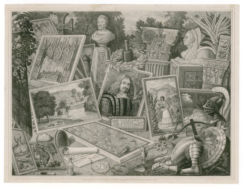 Handelskort av Robert Martin, främjande av färdigheter i litografisk konst, 1830 av English School