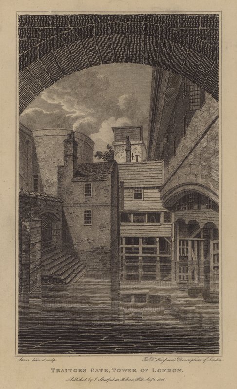 Förrädarens port, Londons torn (gravyr) av English School