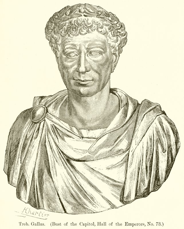 Treb. Gallus. (Byst av Capitolium, Hall of the Emperors, nr 73) av English School
