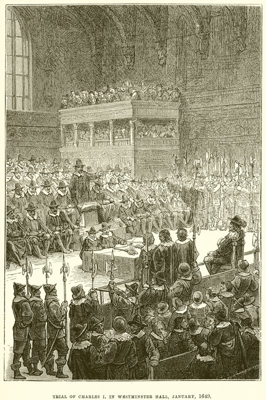 Rättegång mot Charles I i Westminster Hall, januari 1649 av English School