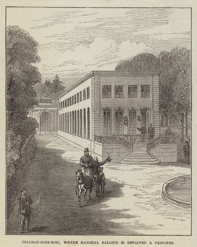 Trianon-sous-Bois, där marskalk Bazaine är fängslad en fånge (gravyr) av English School