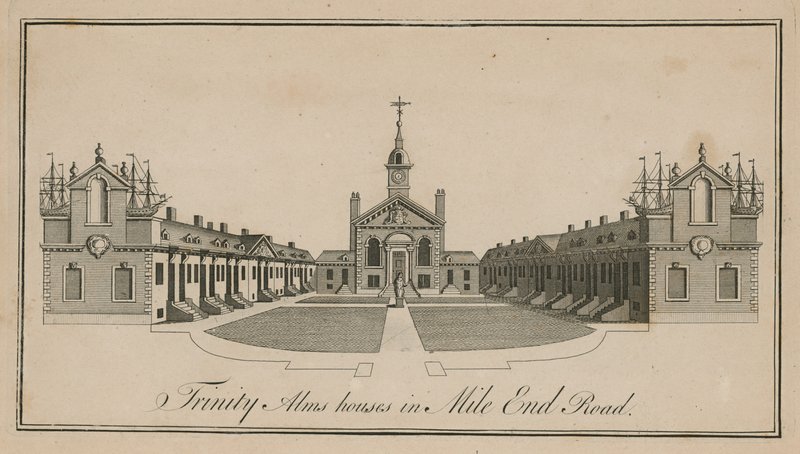 Trinity Alms hus i Mile End Road av English School