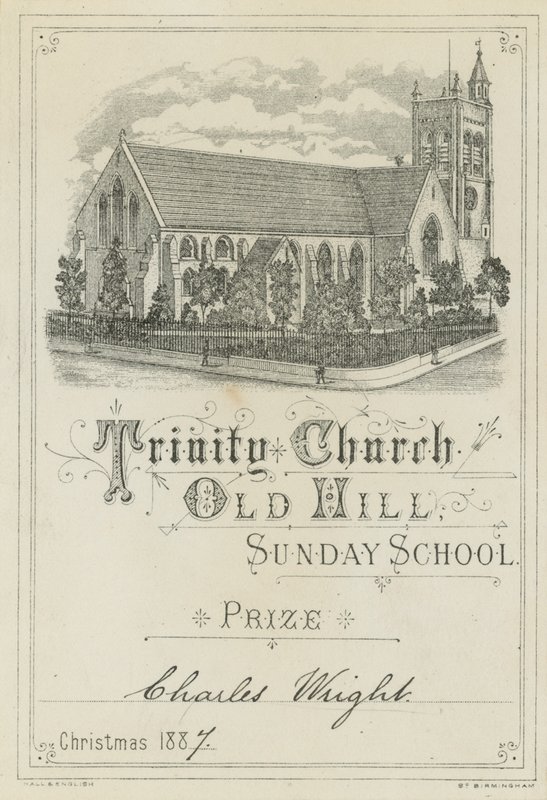 Trinity Church Old Hill söndagsskola pris av English School