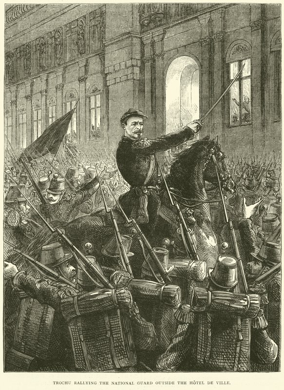 Trochu samlade nationalgardet utanför Hotel de Ville, oktober 1870 av English School