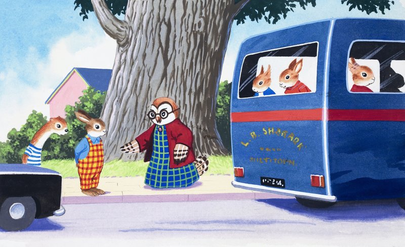 Tufty funderar på att korsa vägen av English School
