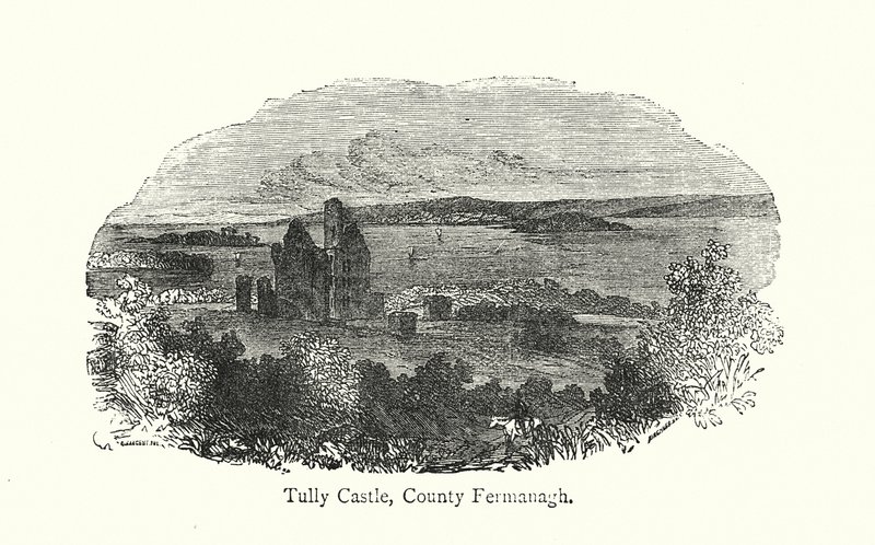 Tully Castle, County Fermanagh (gravyr) av English School