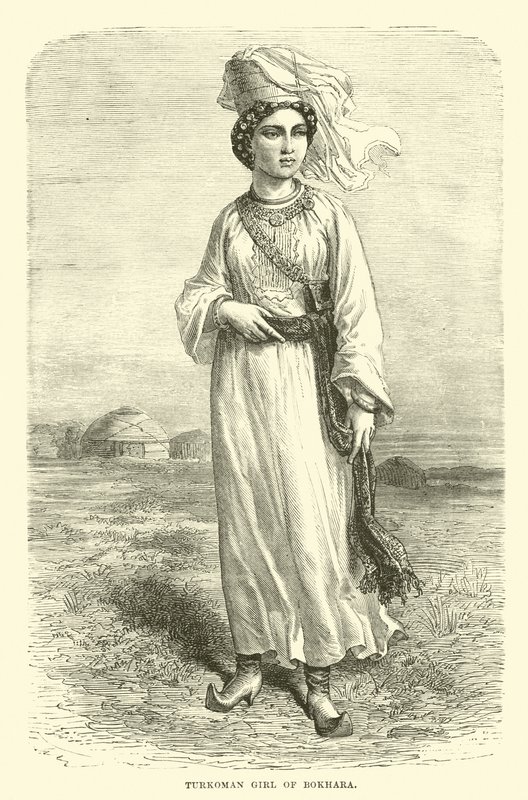 Turkoman flicka av Bokhara av English School