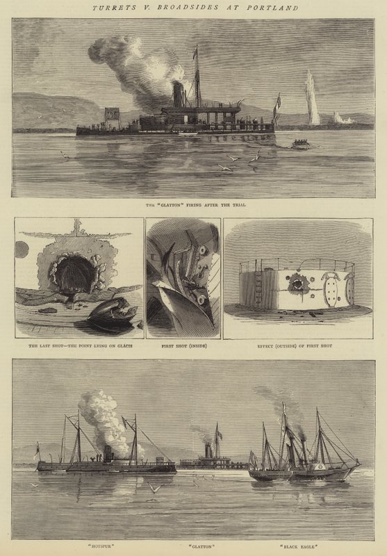 Turrets v Broadsides at Portland (gravyr) av English School