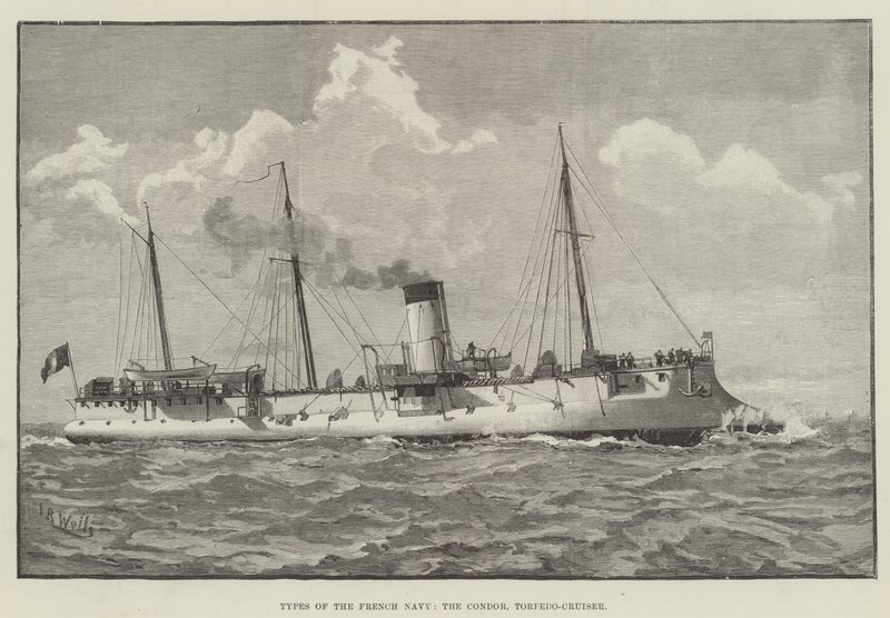 Typer av franska flottan, Condor, Torped-Cruiser (gravyr) av English School