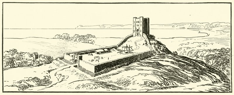 Typiskt Norman Castle (bläck på papper) av English School