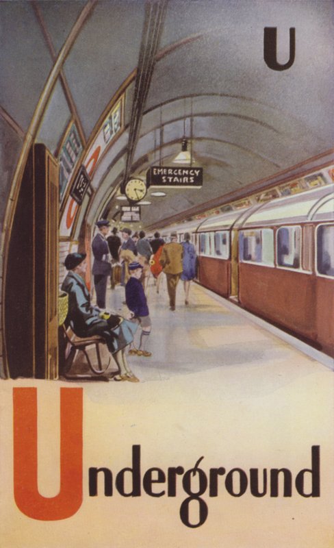 U, Underground (färg litho) av English School