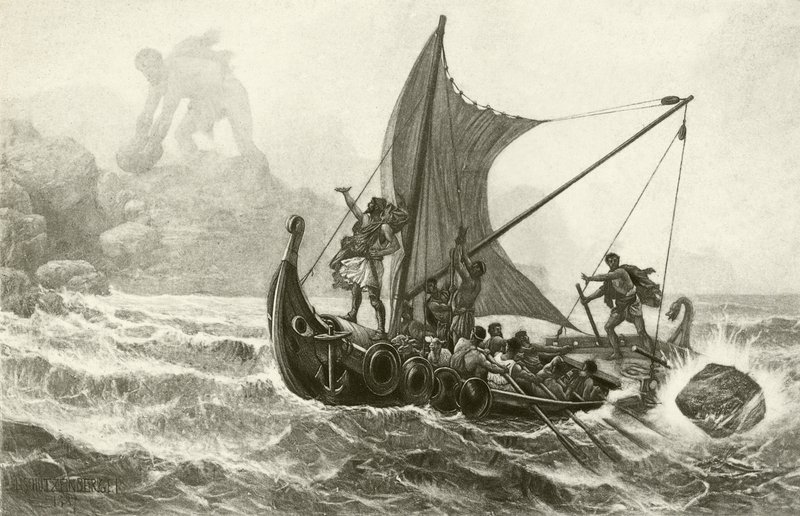 Ulysses trotsar Cyclops (gravyr) av English School