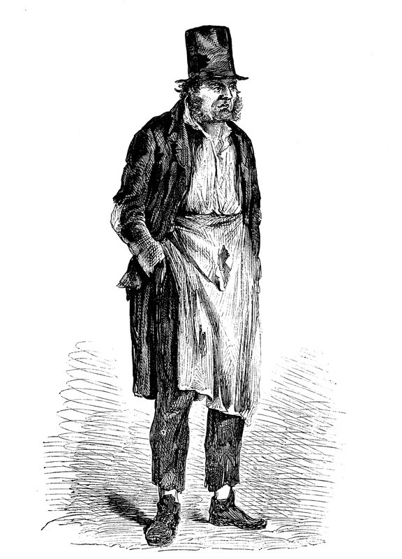 Vagrant från fristaden i Playhouse Yard, Cripplegate av English School