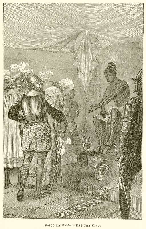 Vasco da Gama besöker kungen av English School