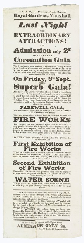 Vauxhall Gardens, annons av English School