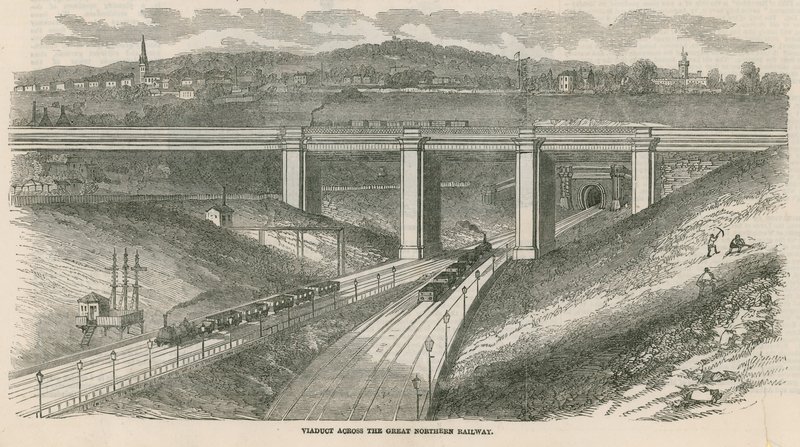 Viadukt över Great Northern Railway, London av English School
