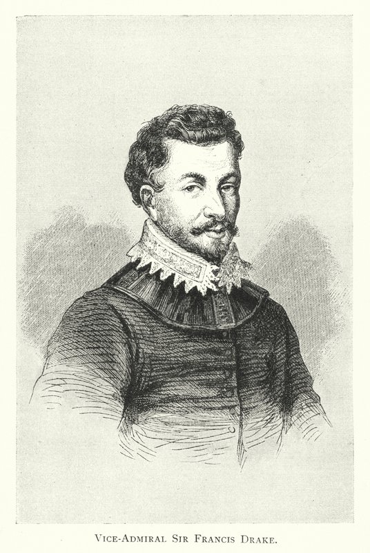 Viceamiral Sir Francis Drake (gravyr) av English School