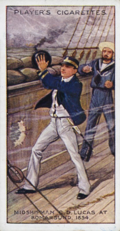 Victoria Cross: Midshipman (efteråt konteramiral) C D Lucas, RN, vid Bomarsund av English School