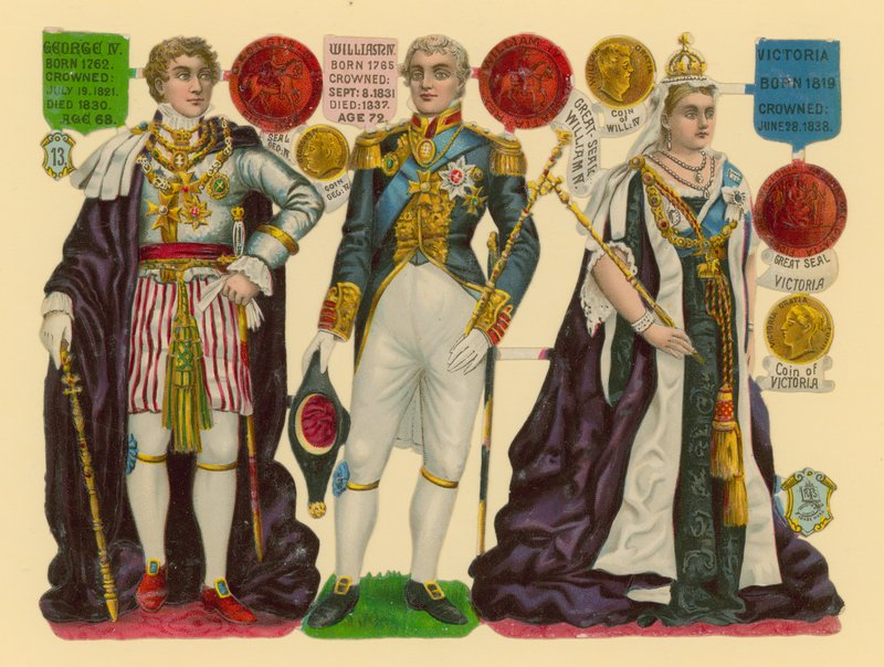 Viktorianskt skrot: kung George IV, kung William IV, drottning Victoria av English School