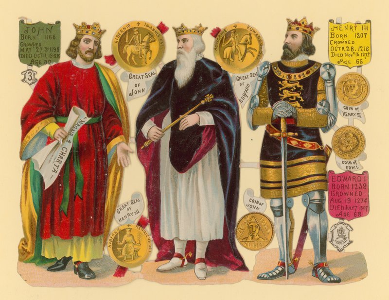 Viktorianskt skrot: kung John, kung Edward I, kung Henrik III av English School