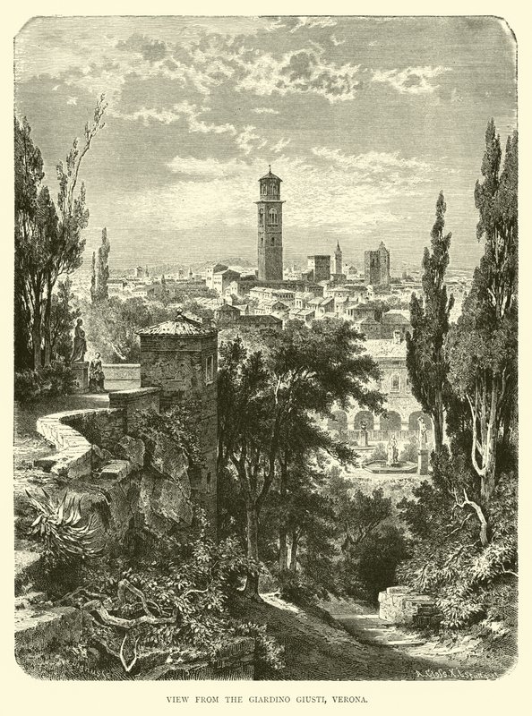 Utsikt från Giardino Giusti, Verona av English School