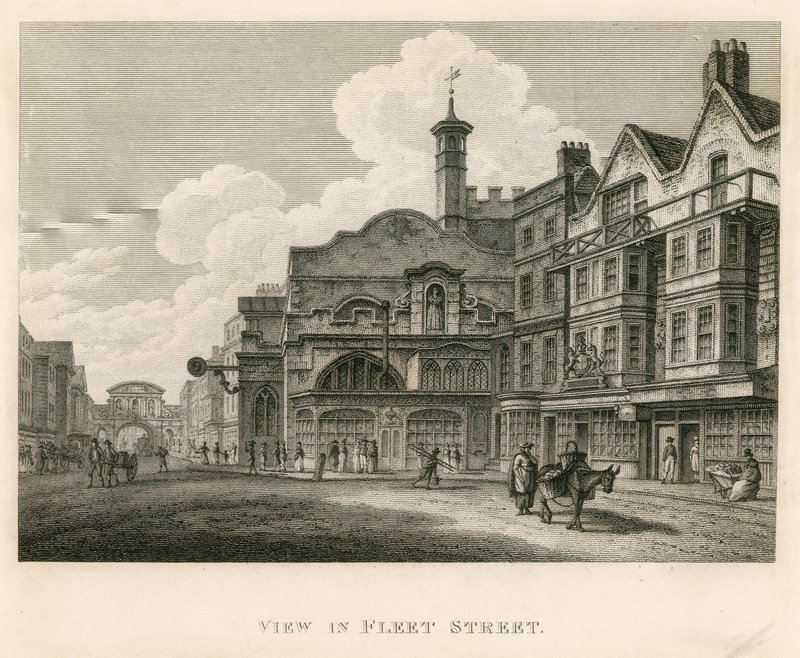 Vy över Fleet Street, London av English School